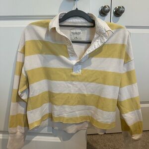 Abercrombie & Fitch Yellow and White Polo